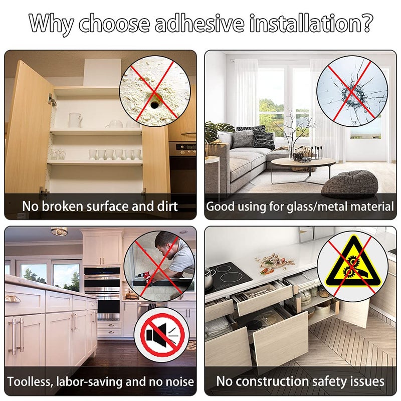 Jiayi Magnetic Cabinet Catches Adhesive Jiayi 4 Pack Cabinet Magnetic Latch Cabinet Door Magnet Stainless Steel Kitchen Magnetic Door Latch for Cupboard Magnetic Closure Closet Door Closing for Drawer - Image 3